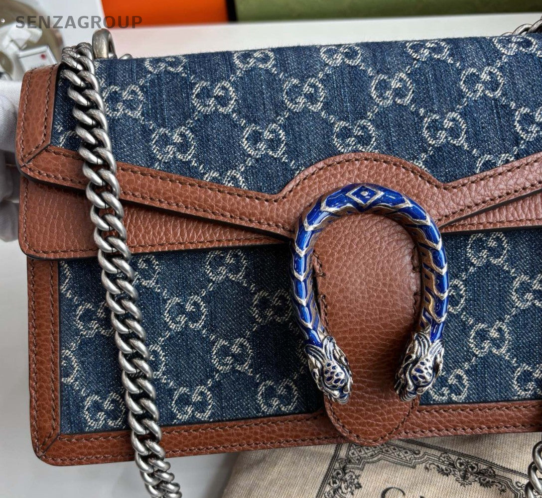 GUCCI Dionysus Denim Medium Shoulder bag Crossbody Almost brand new