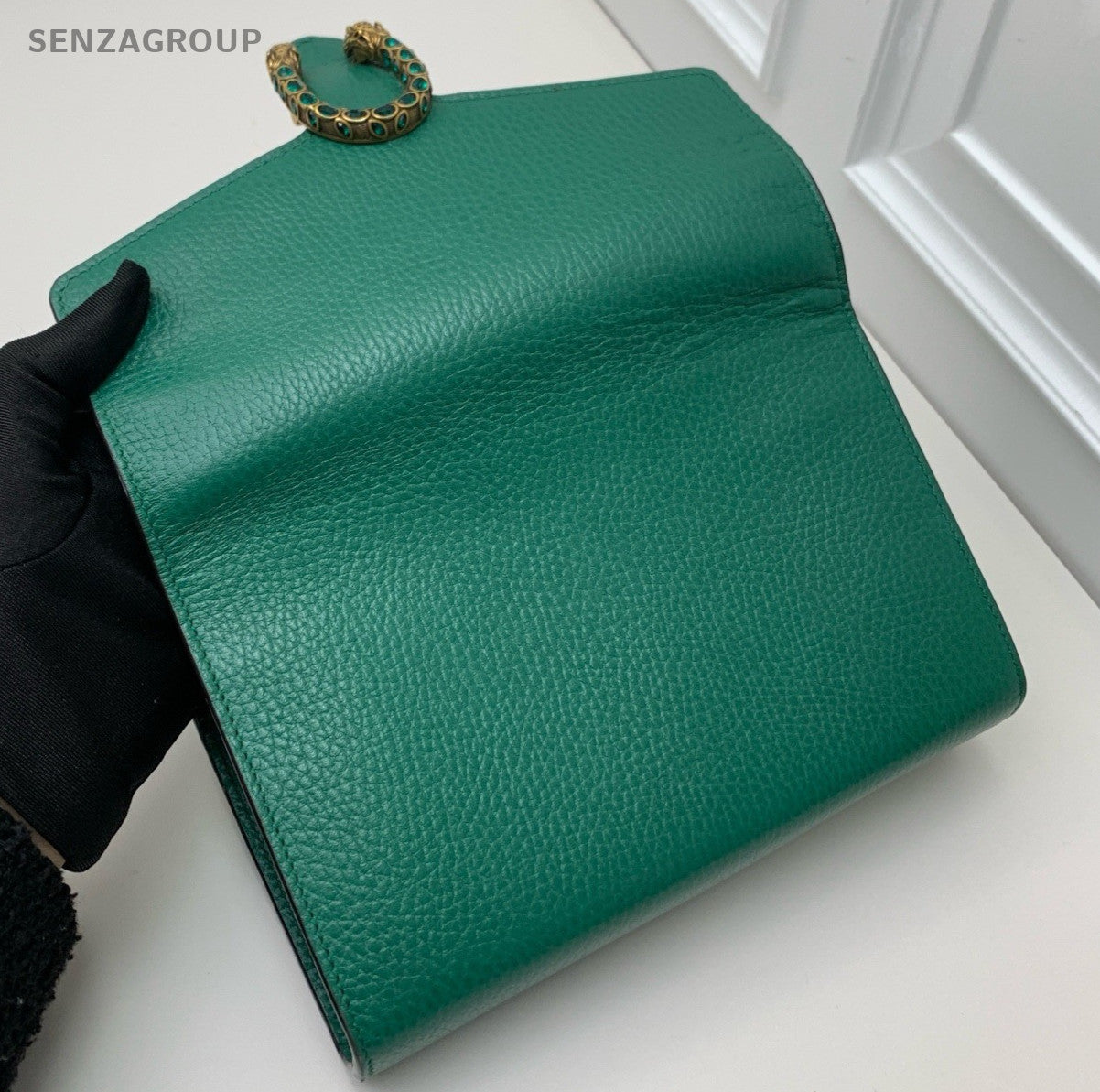 Gucci Dionysus WOC Chain Crossbody Clutch Green Silver Women Classic