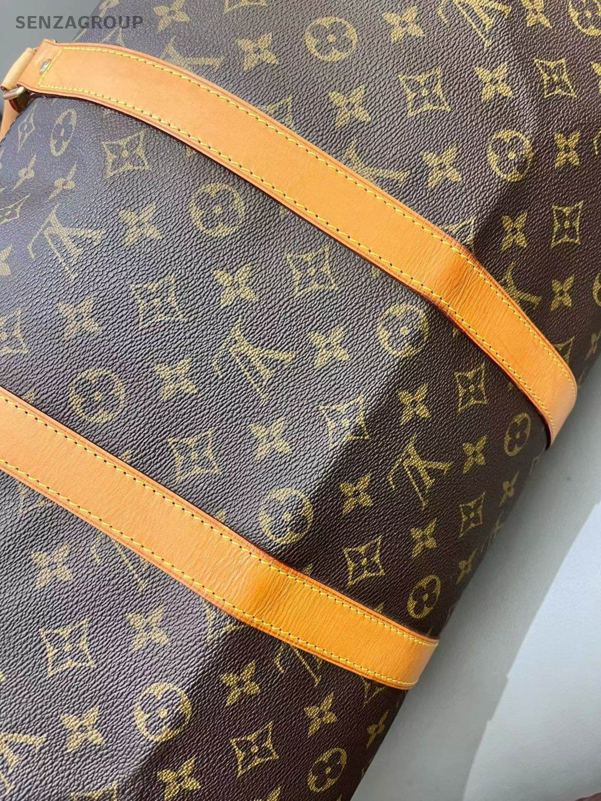 Louis Vuitton Keepall Monogram Top Handle Bag Brown Gold Used Women Classic
