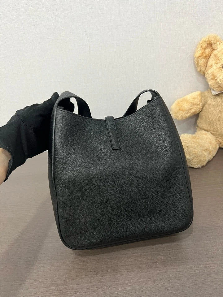 YSL Leather Black Gold Small Hobo Shoulder Bag For Women