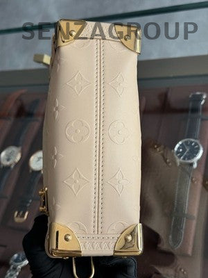 Louis Vuitton Side Trunk PM Monogram Canvas Beige Women's Shoulder Bag