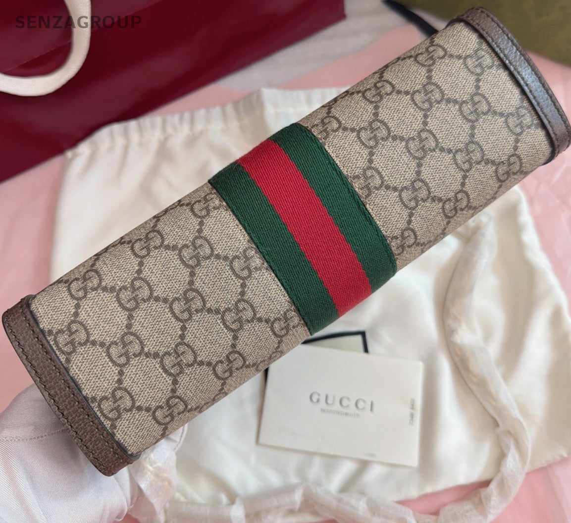 Gucci Ophidia PM Chain Shoulder Bag Beige Gold Women Classic