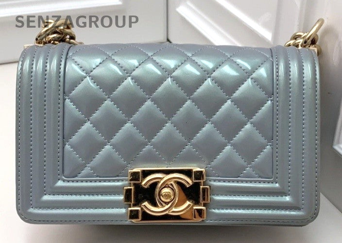 CHANEL Leboy Leather 2ways Shoulder Crossbody Bag Women Blue