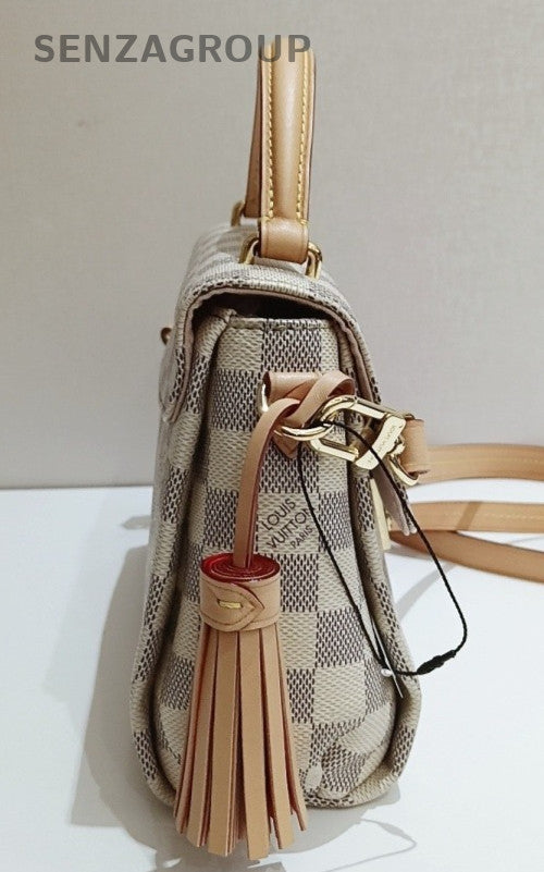 Louis Vuitton Damier 2Way Top Handle Bag Shoulder Bag White Pink Women Classic