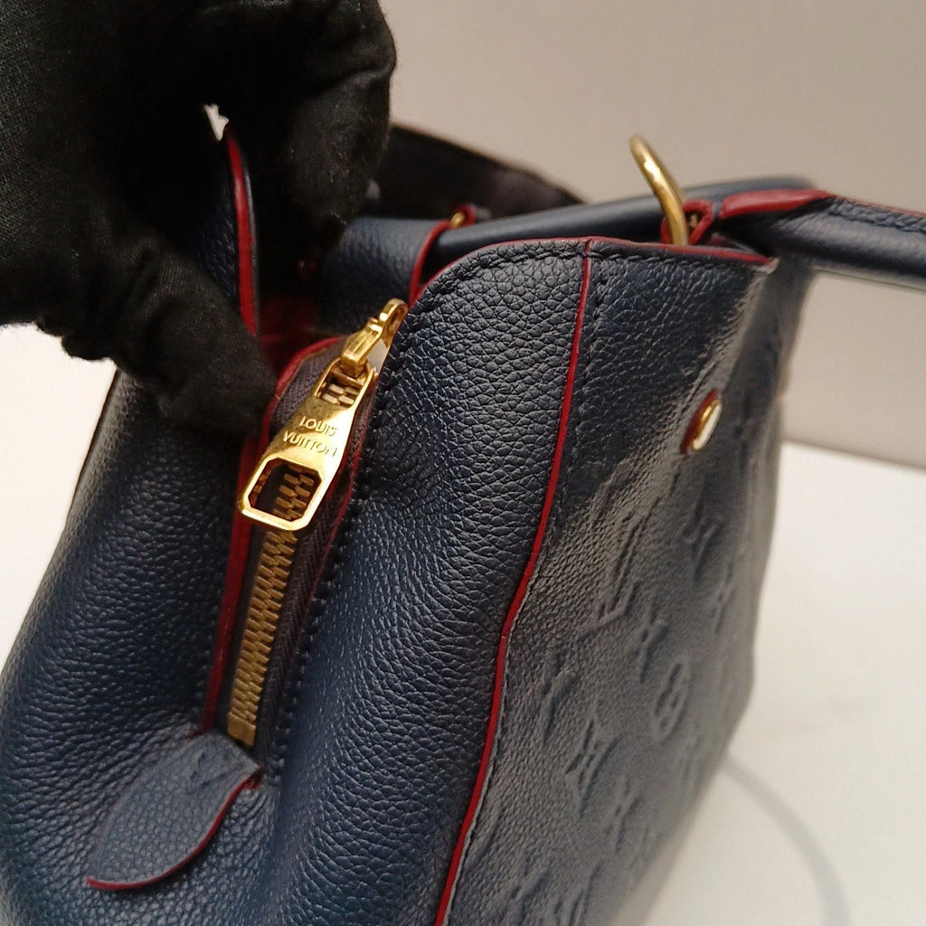 Louis Vuitton Montaigne BB Blue Crossbody Top Handle Excellent