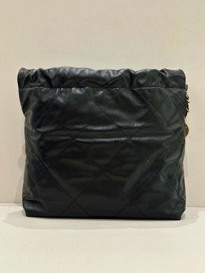 Authentic CHANEL 22Bag Small Black Tote Shoulder Bag for Women