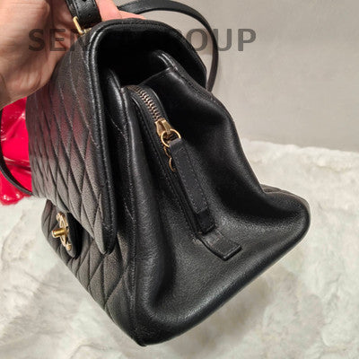 Chanel Black Gold Bombay Quilted Classic Women's Shoulder Bag