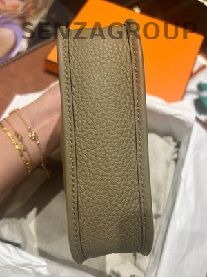 Hermès Mini Evelyne Bag Beige Silver Hardware Women's Fashion Crossbody