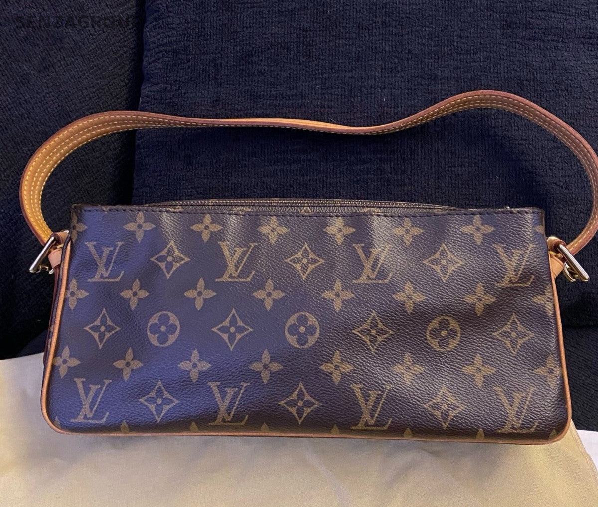 Louis Vuitton Monogram Shoulder Bag Brown Gold Used Women Classic
