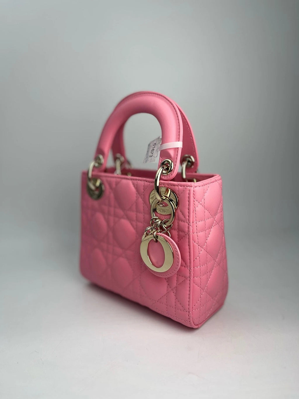 Dior Lady Dior Pink Handbag Top Handle Excellent