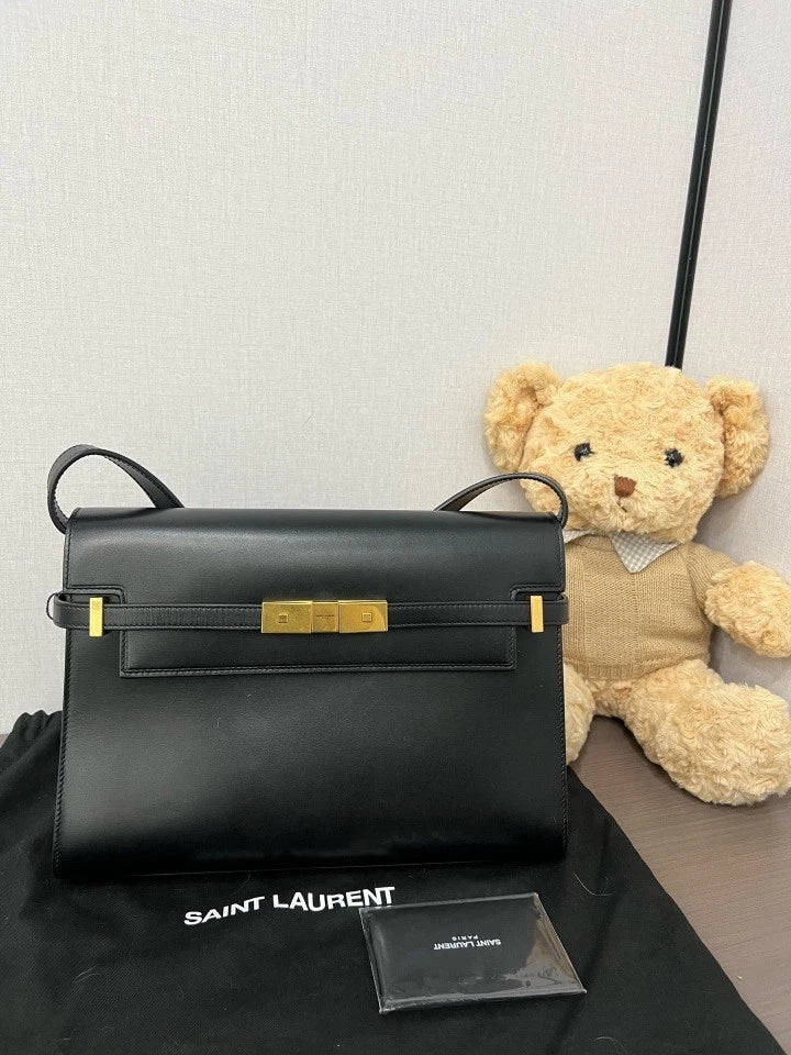 YSL Medium Leather Manhattan Shoulder Bag For Women