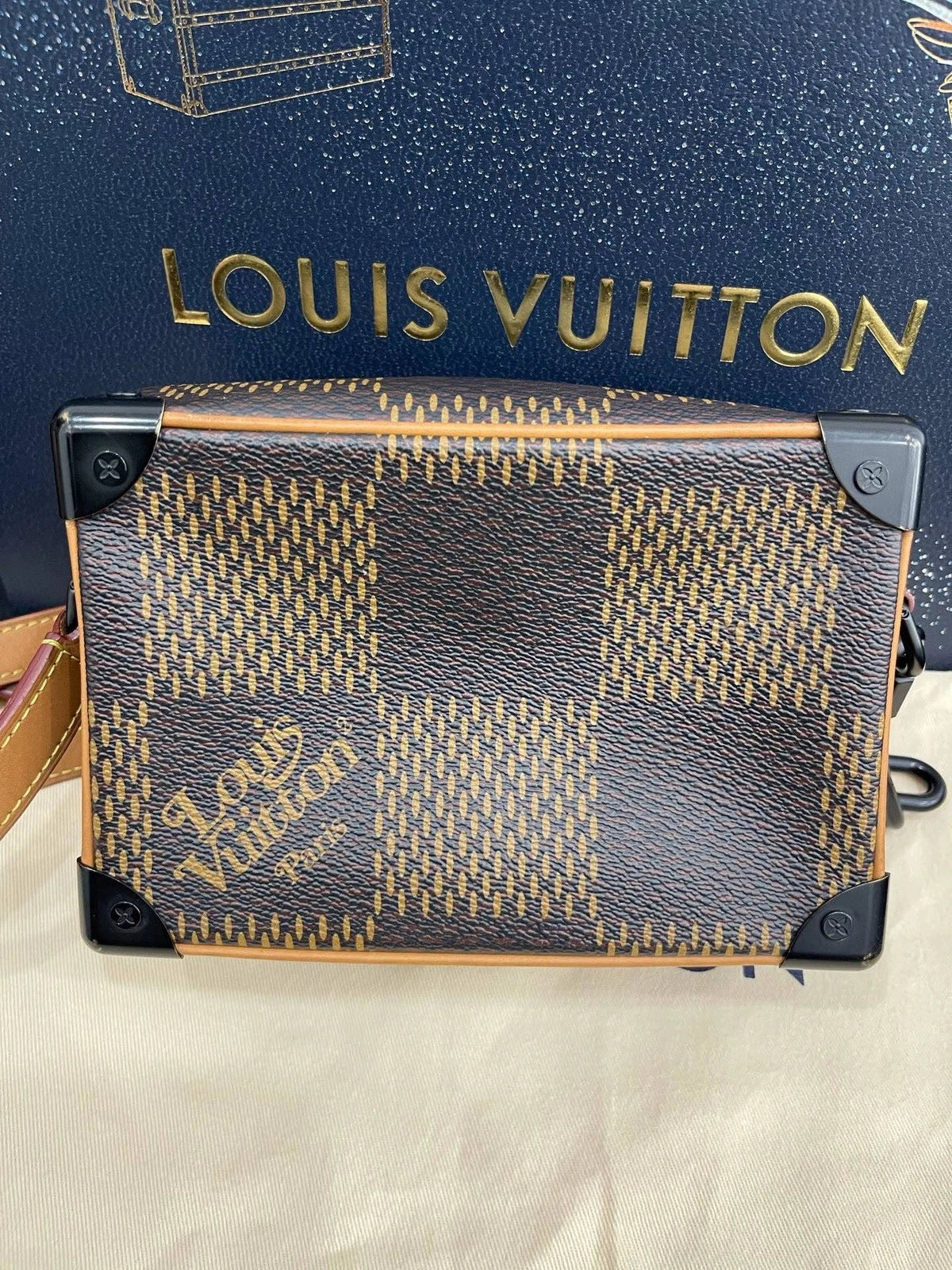 Authentic Louis Vuitton X Nigo Soft Trunk Monogram Shoulder Bag Crossbody