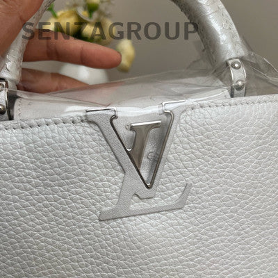 Louis Vuitton Cap Mini Leather Handbag Silver Classic Women