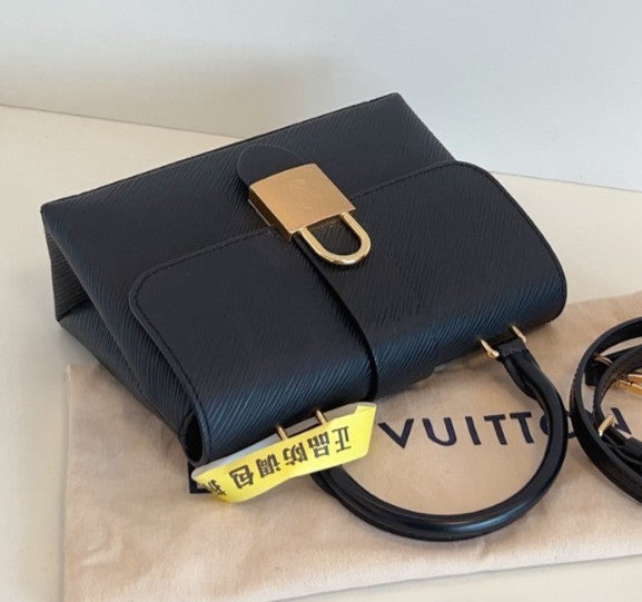 Louis Vuitton Locky BB Epi Top Handle Crossbody Black Gold Women Classic Fashion