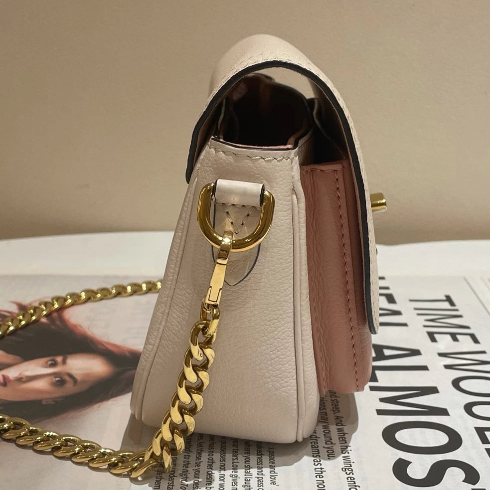Chip Version Louis Vuitton Lockme Tender Chain Shoulder Bag Crossbody White Pink