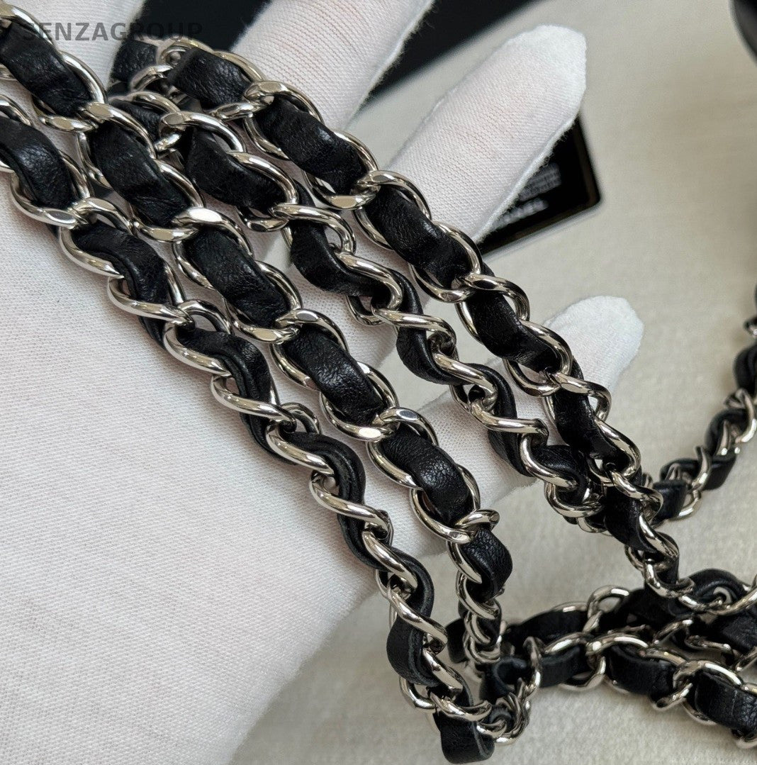 Chanel Classic Flap Chain Lambskin Mini Shoulder Bag Crossbody Black Women