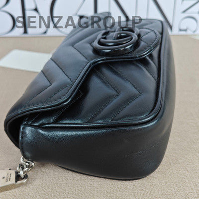 Gucci GG Marmont Mini Black Chain Shoulder Crossbody Bag Classic Women