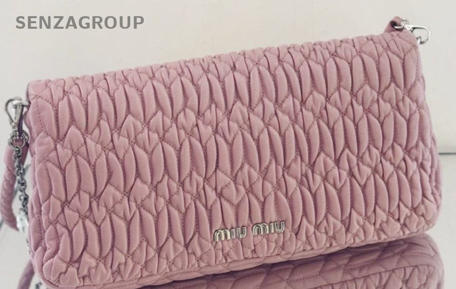 Miu miu GM Full Leather Shoulder Bag Pink Women