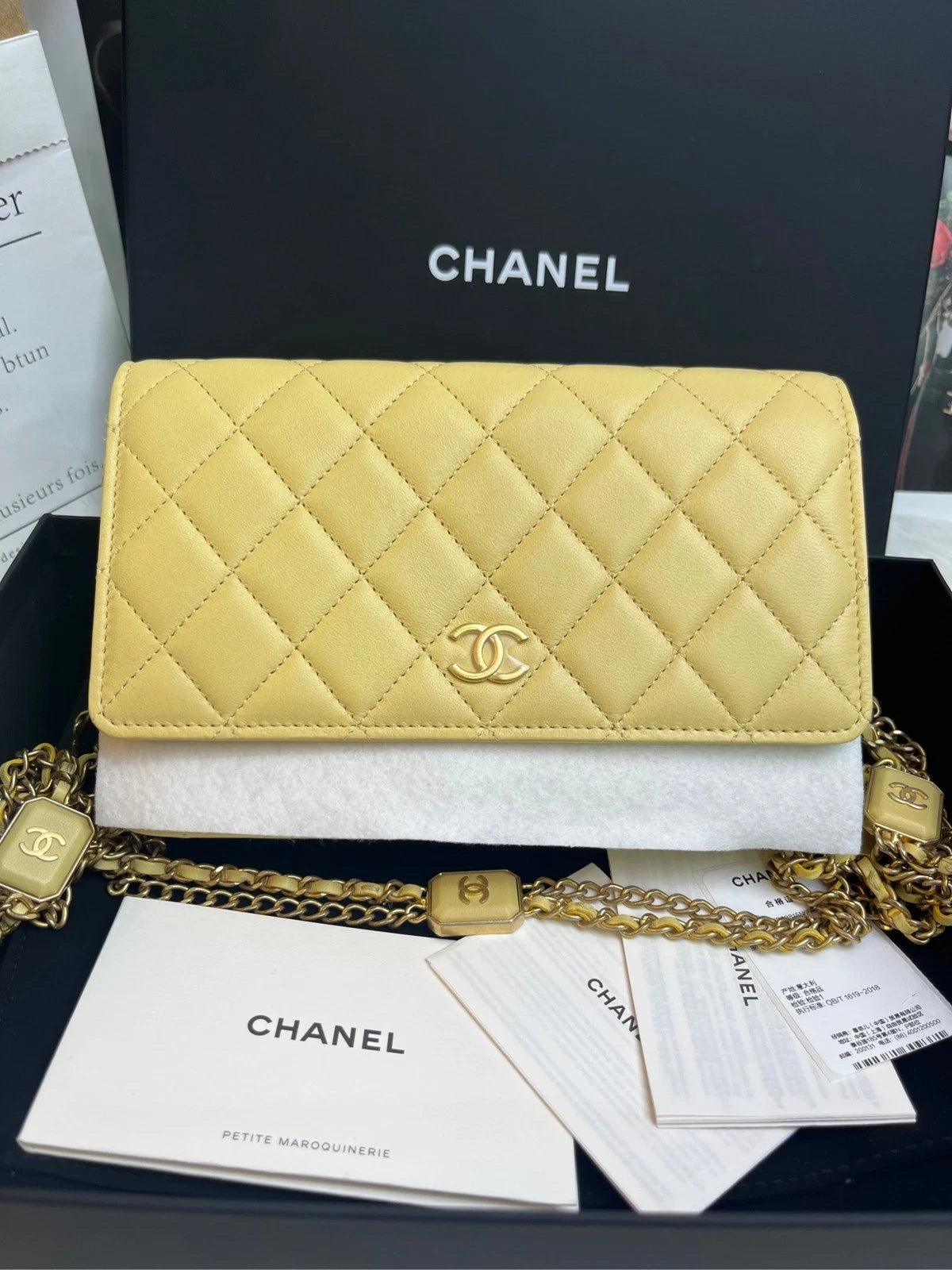 CHANEL Yellow WOC Crossbody Bag For Women