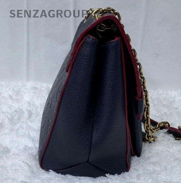 Louis Vuitton Vavin MM Monogram Chain Shoulder Bag Blue Gold Women Fashion