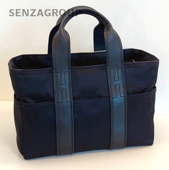 Hermes Garden Canvas 30 Top Handle bag Black Classic Handbag