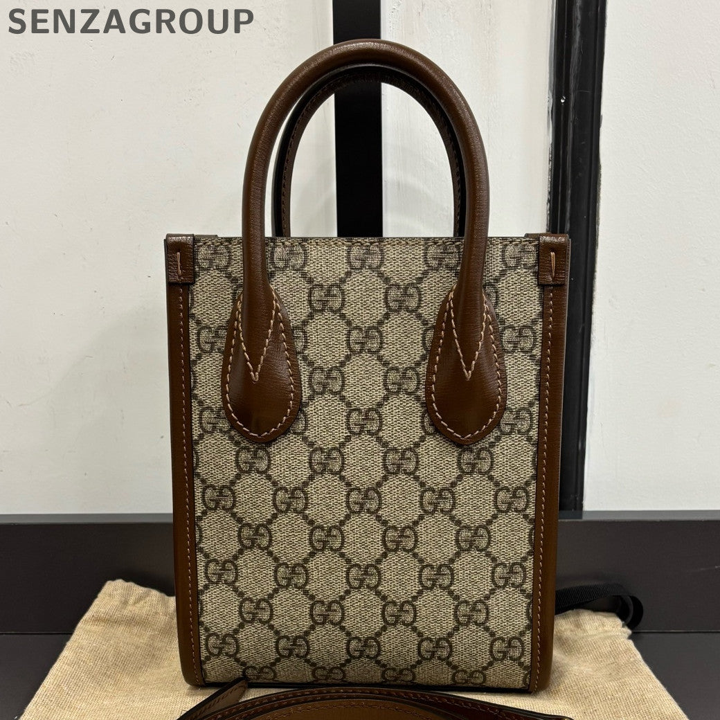 Gucci Retro Mini Tote Bag Brown Classic Women's Shoulder Crossbody Bag