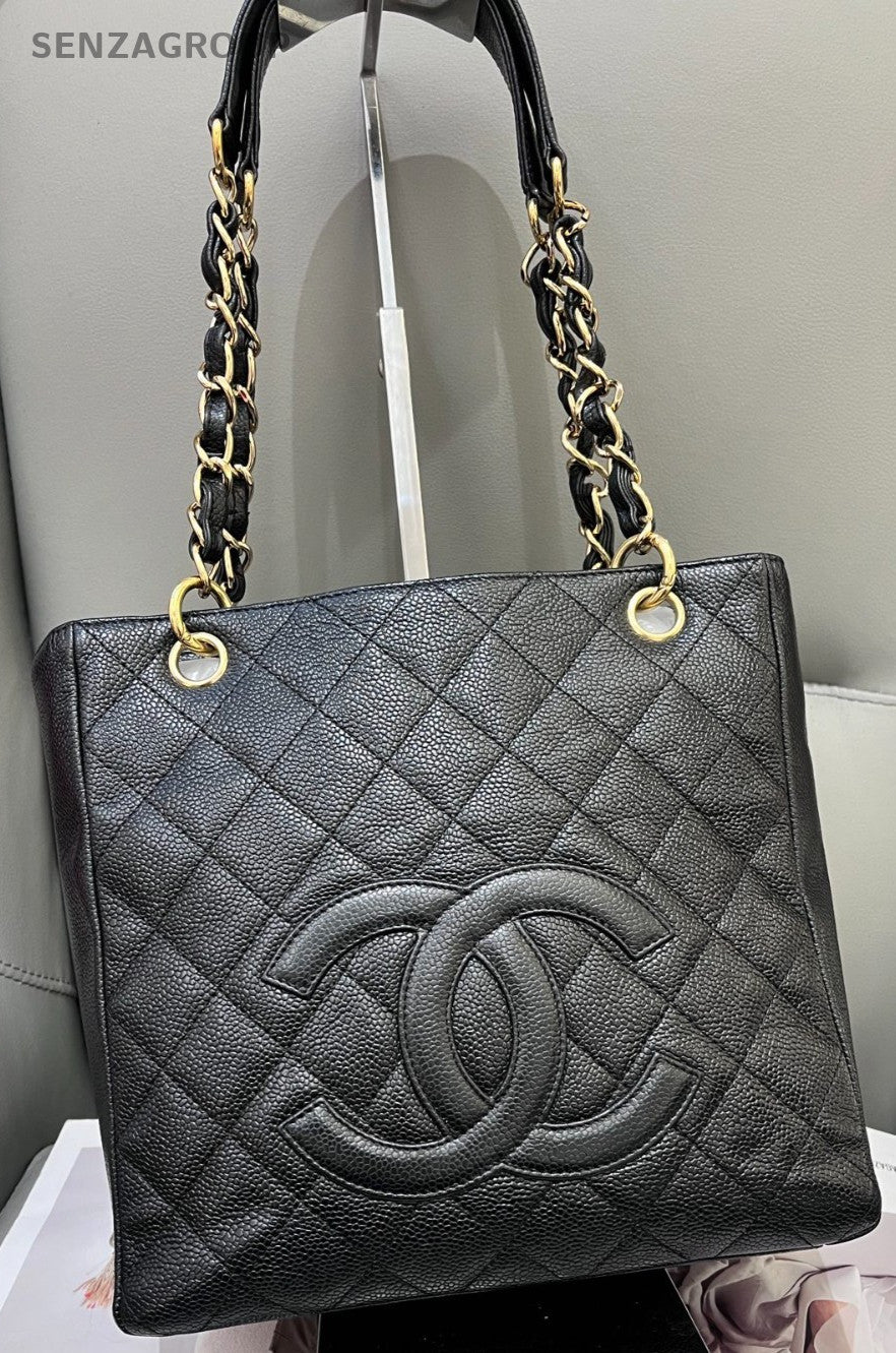 CHANEL Classic PST Black gold Shoulder handbag