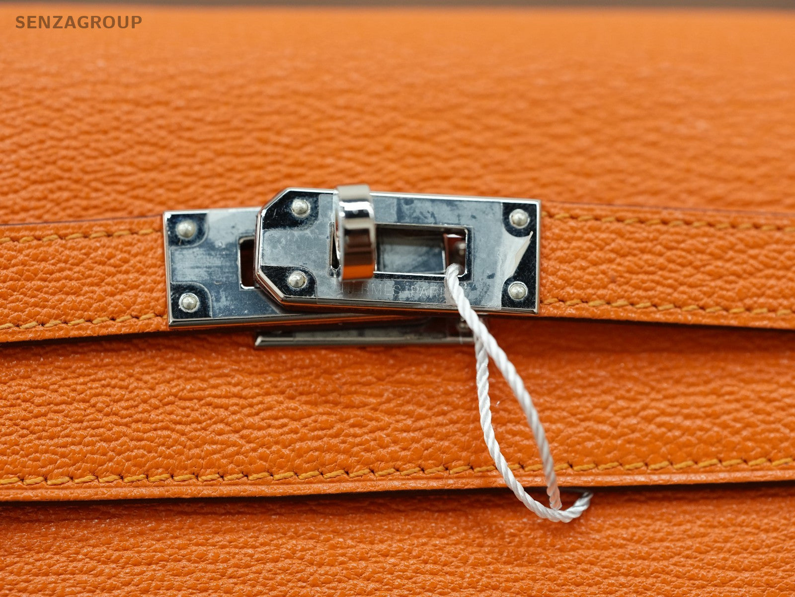 Hermes Kelly Wallet epsom Leather Orange Silver XP00104