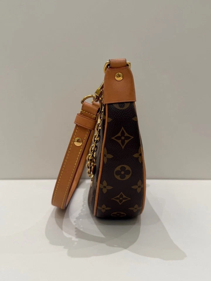 Louis Vuitton Loop Monogram Crescent Gold Chain Shoulder Bag