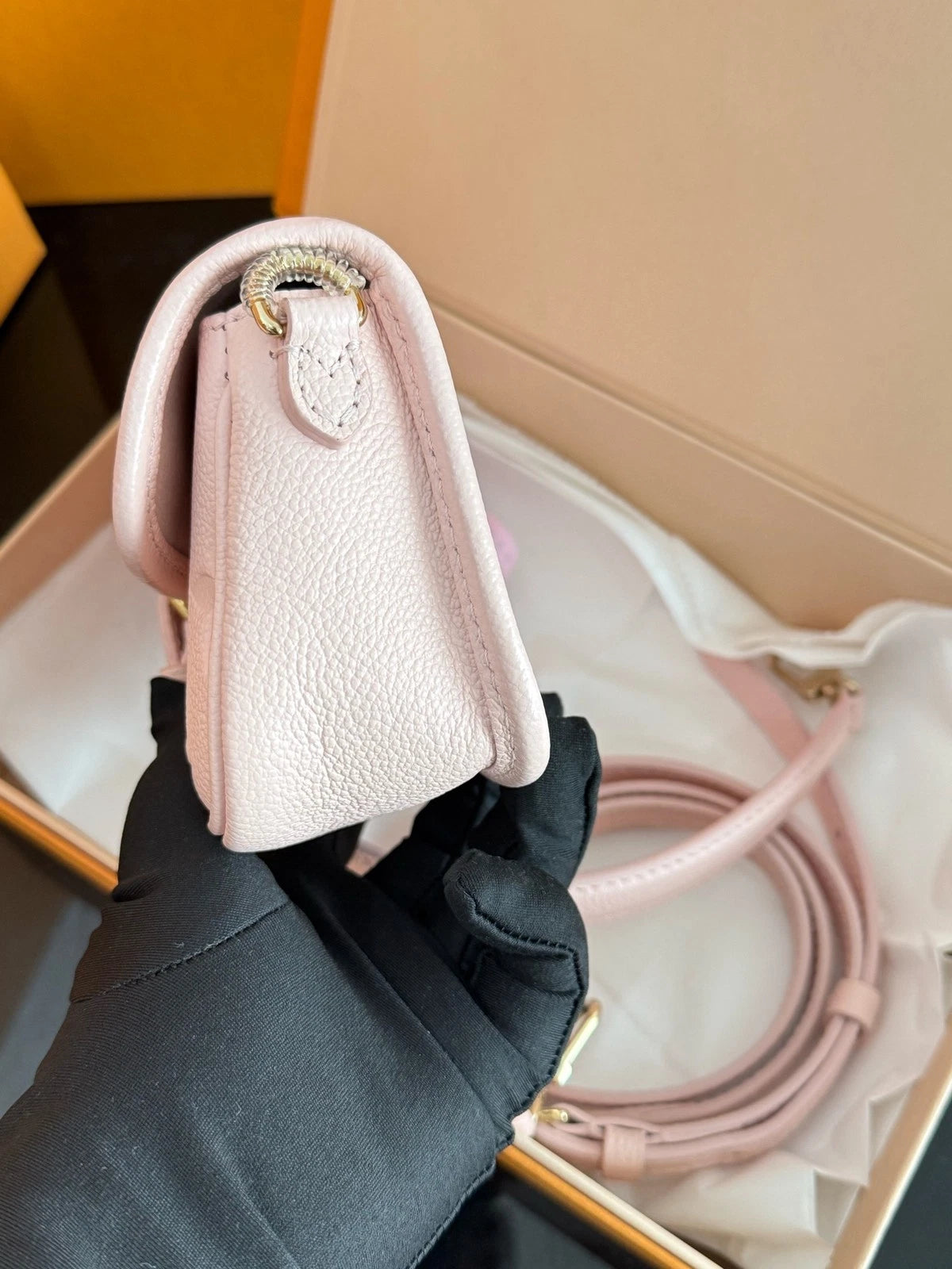 Louis Vuitton Nano Baguette Pink Leather Shoulder Bag For Women