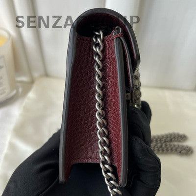 Gucci Dionysus Mini Chain Bag Red Silver Hardware Classic Women's