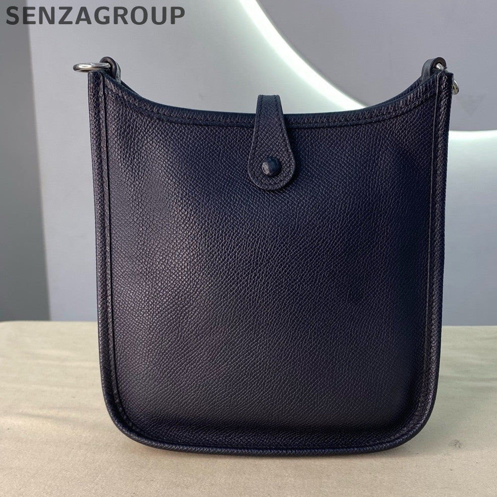 Hermes Mini Evelyne Black Silver Shoulder Crossbody Bag - Classic Women