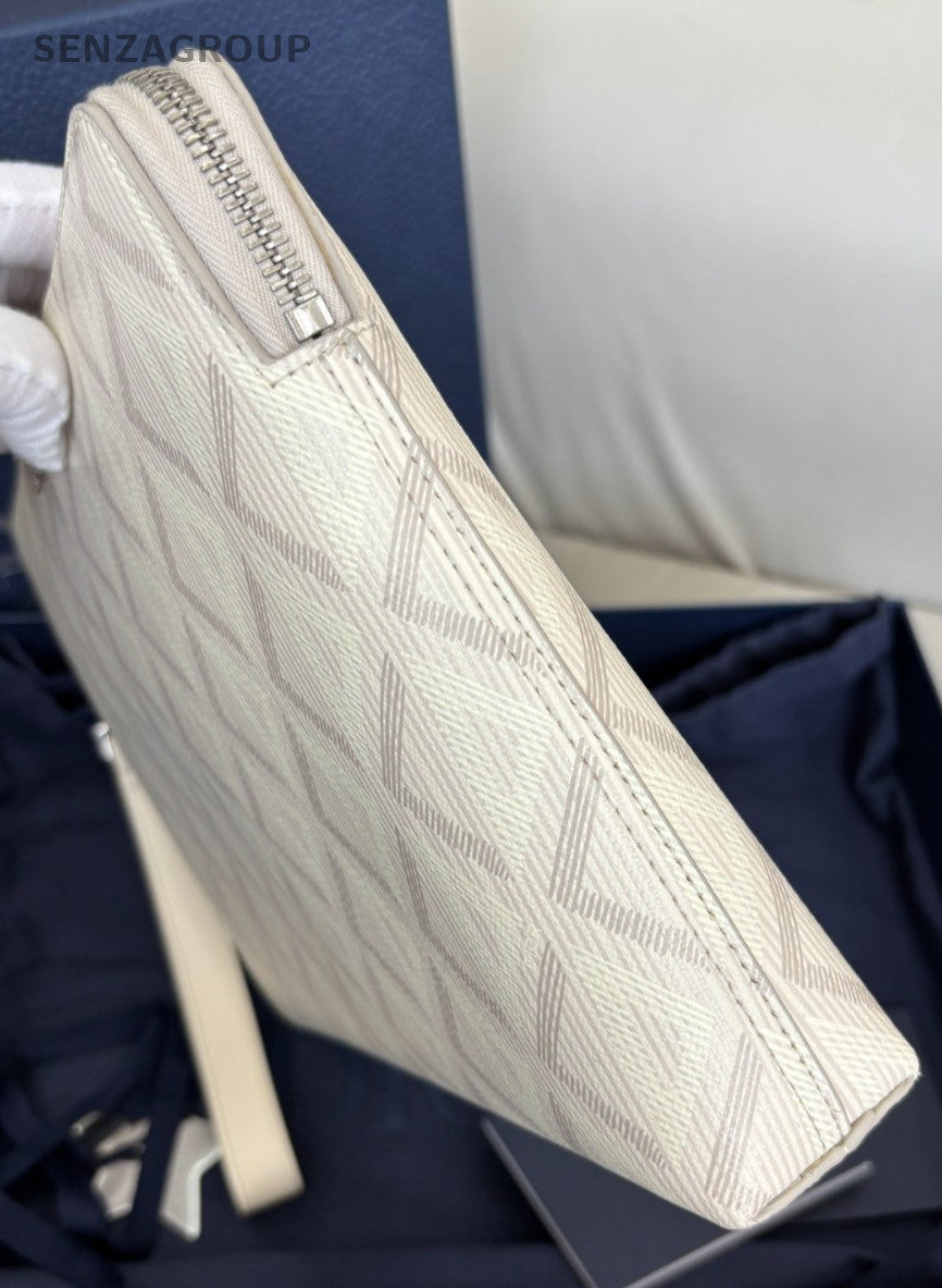 Christian Dior Diamond Clutch Bag Cream Women