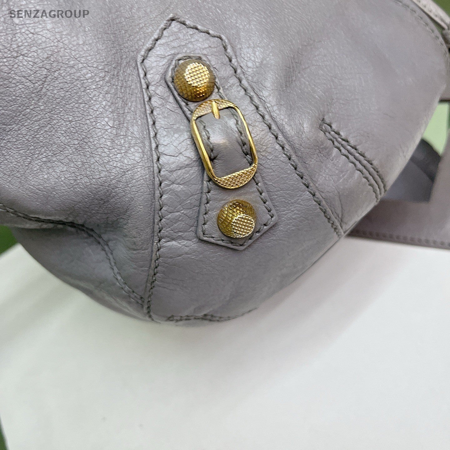 Balenciaga City Bag Bucket Gray Gold Top Handle Bag Crossbody Women Fashion