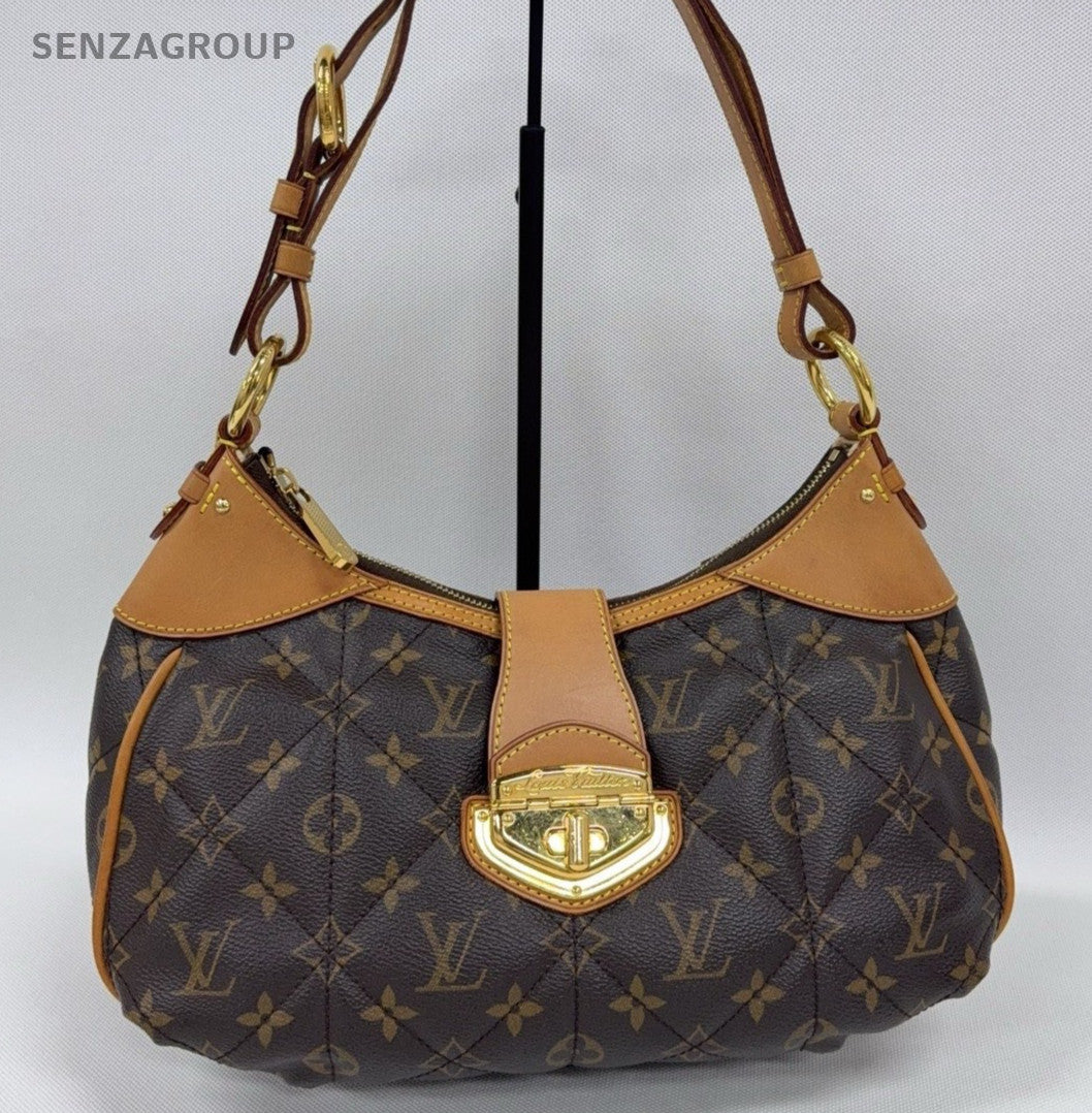Louis Vuitton Monogram Hobo Shoulder Bag Brown Gold Women Classic