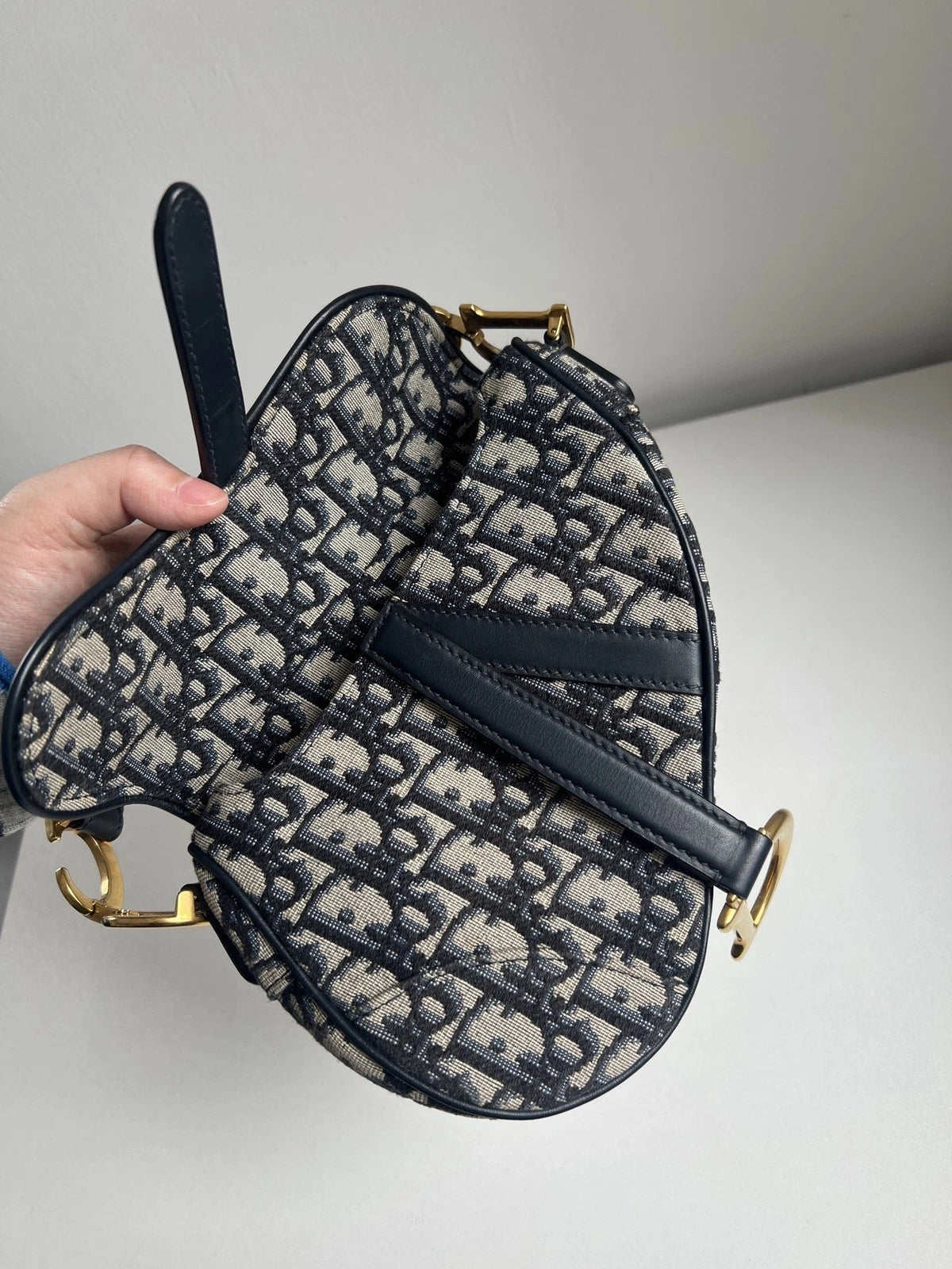 Dior Saddle Black Gold Shoulder Bag Excellent