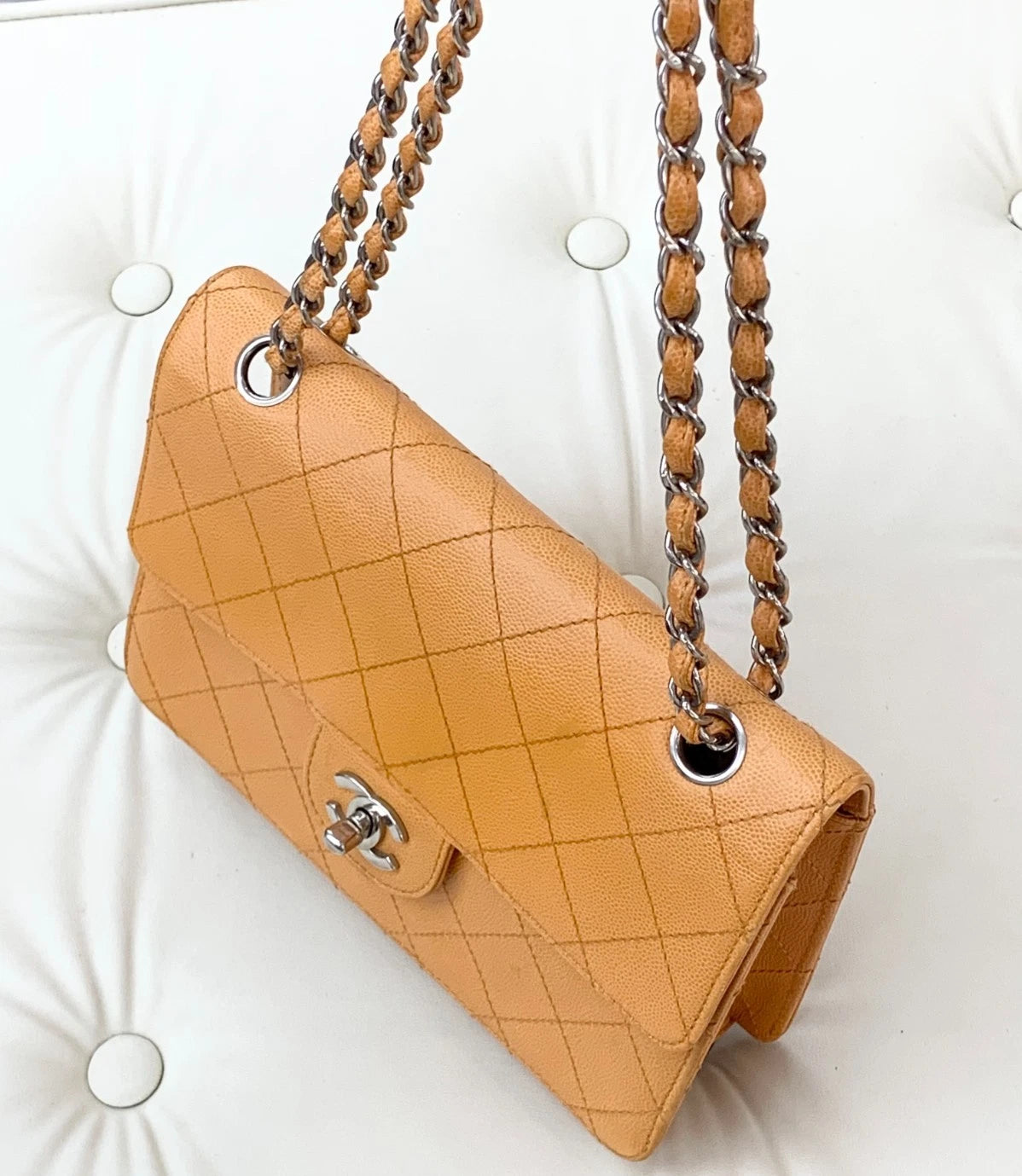 Chanel Classic Flap Calfskin Chian Shoulder Bag Women S
