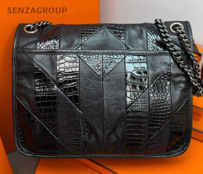 Saint Laurent Niki MM Chain Shoulder Bag Black Silver Used Women Classic