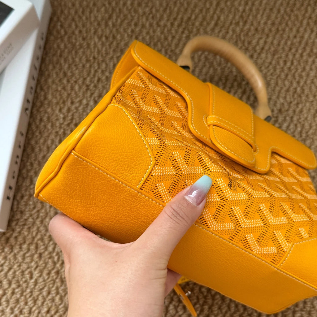 Goyard Saigon Mini Souple Yellow Top Handle Bag For Women