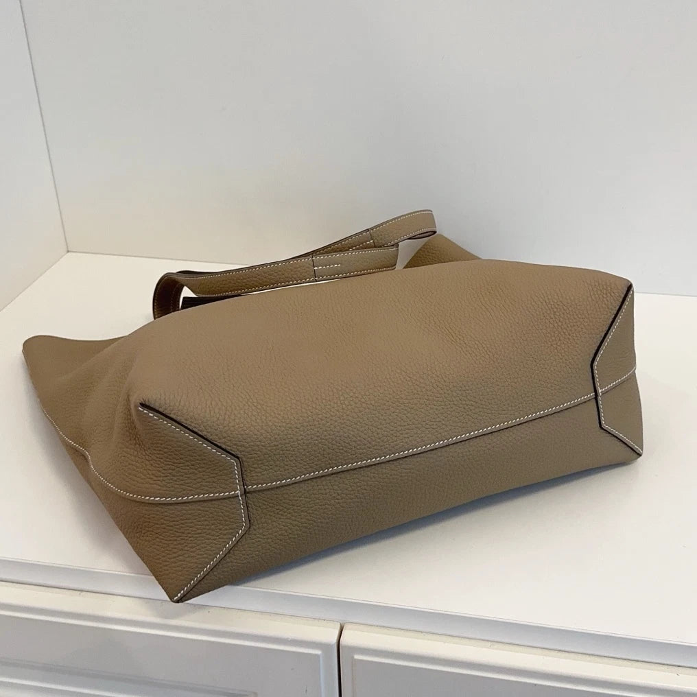 Hermes Cabaseiller Tote Shoulder Bag Gray Used Women Classic