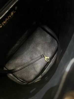 Chanel Vanity Case Black Gold Small Backpack Quilted Women's Fashion