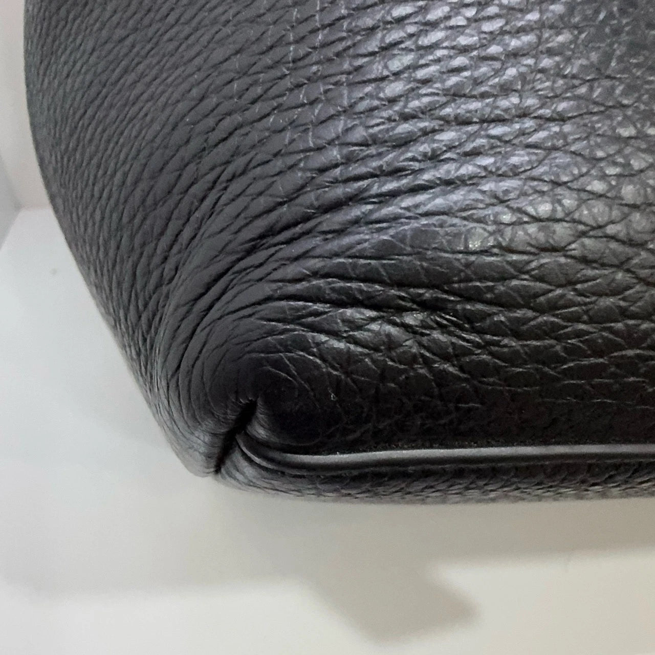 Coach Bear Print Pebbled Leather Tote Shoulder Handbag for Women Black