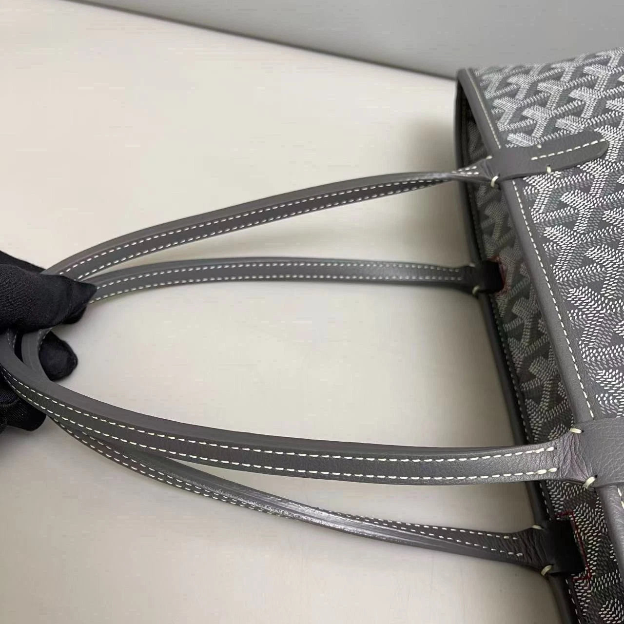 Goyard Monogram Tote Shooping Bag Shoulder Bag Gray Women Fashion