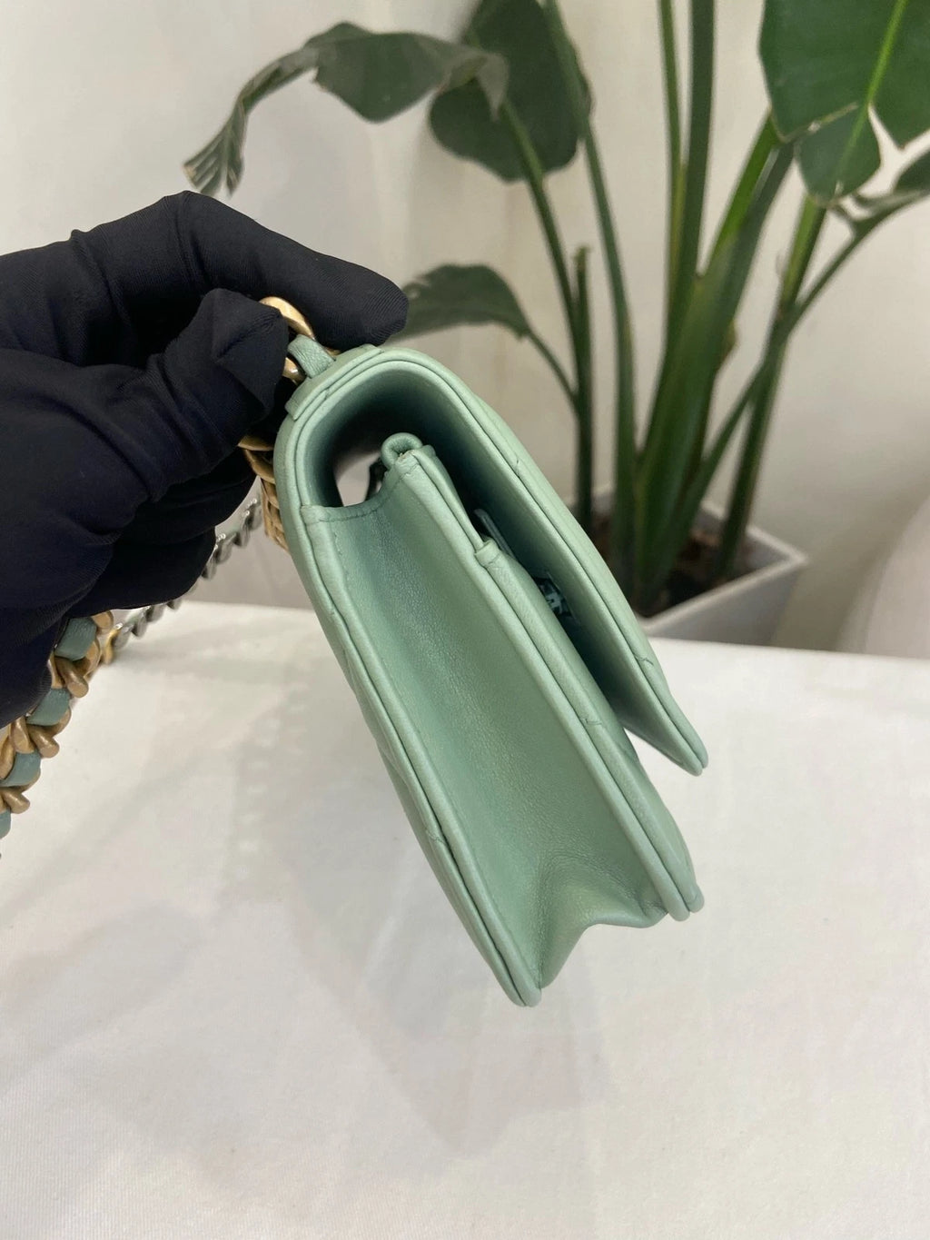 CHANEL Green Mermaid 19Bag WOC Crossbody Bag For Women