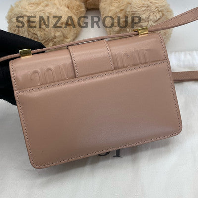 Dior Montaigne Mini Shoulder Bag Pink Gold Hardware Classic Women's Fashion