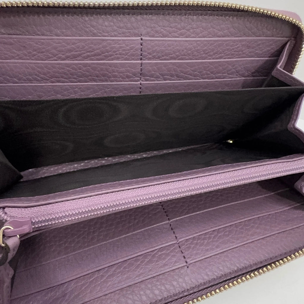 Gucci Light Purple Bamboo Limited Zip Long Wallet Clutch For Women