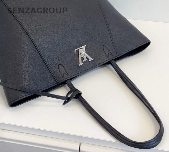 Louis Vuitton Lock Me Tote Shoulder Bag Black Silver Women Classic