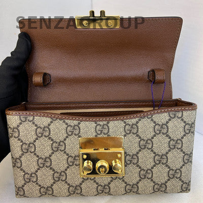 Gucci Padlock Mini Shoulder Bag Brown Gold Women's Classic Handbag