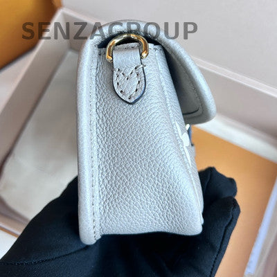 Louis Vuitton Mini Monogram Baguette Bag Grey Gold Crossbody Women