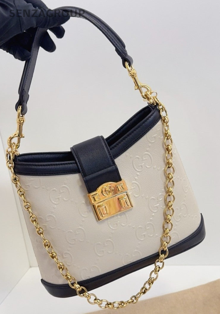 GUCCI GG Up Leather Panda color Shoulder Handbag almost brand new